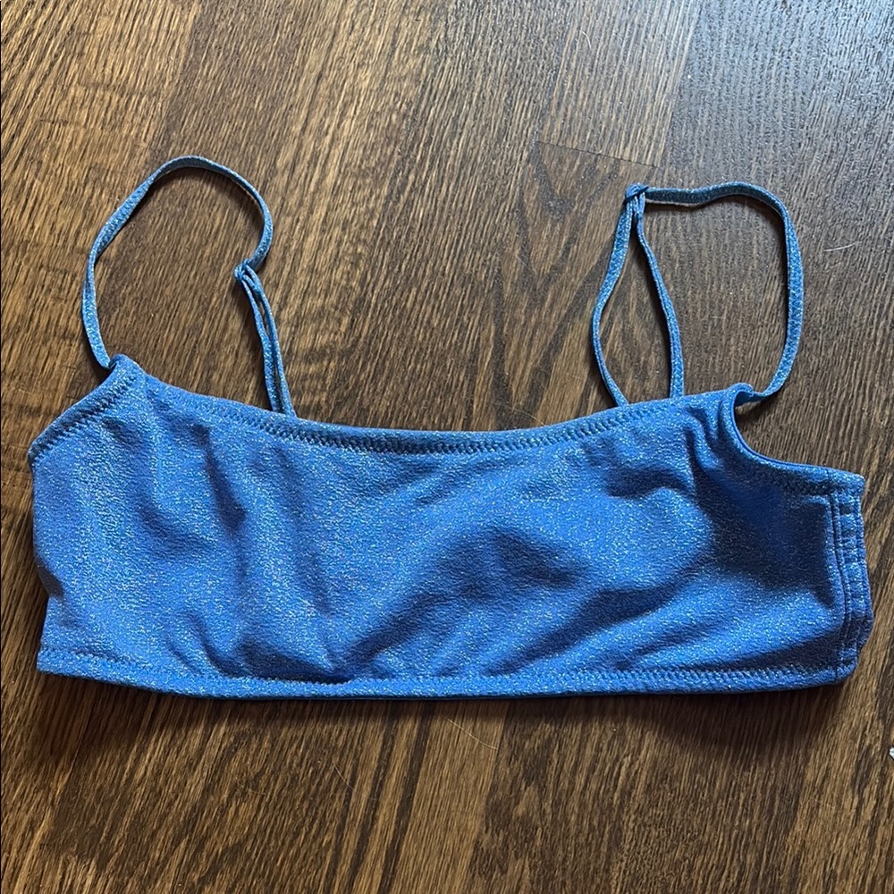 NO US TARIFFS Triangl Mica Blue Sparkle Bikini Top